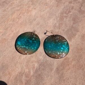 Painted shell earrings